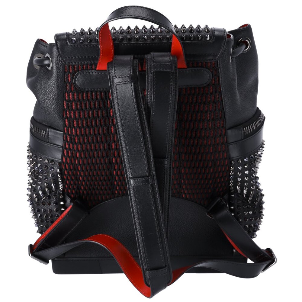 Christian Louboutin Explorafunk Studded Backpack 3175044 Black Red - Picture 4 of 8